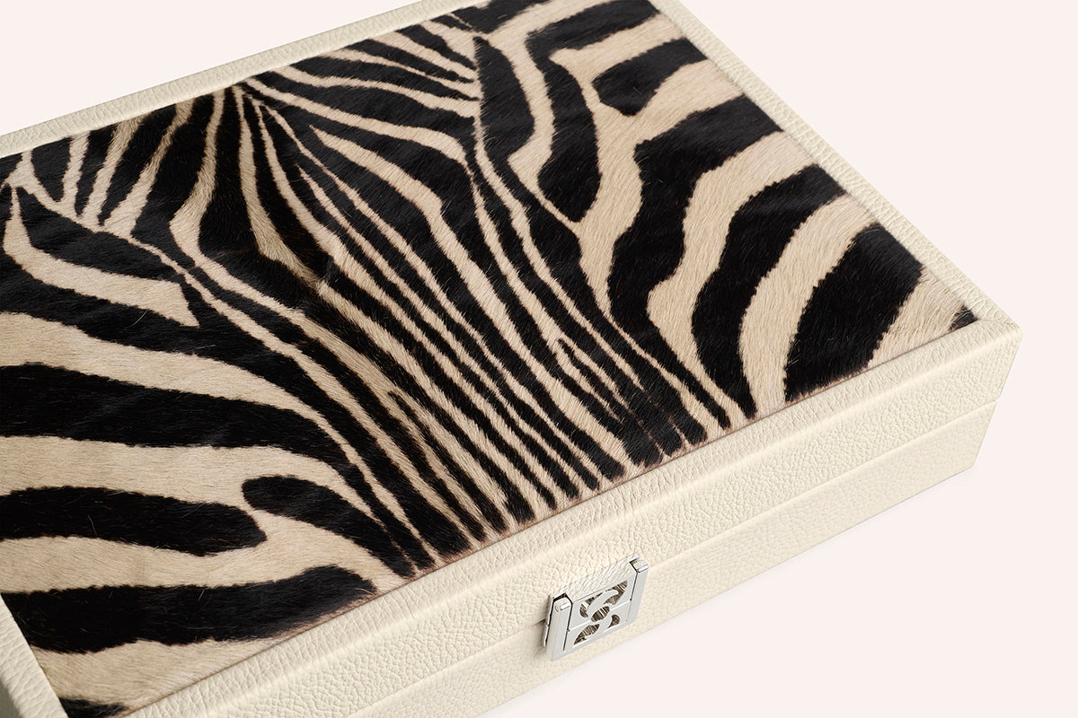 Backgammon De Luxe Tigre Sauvage - 50 Cm - Plateau Verre Trempé - Neuf